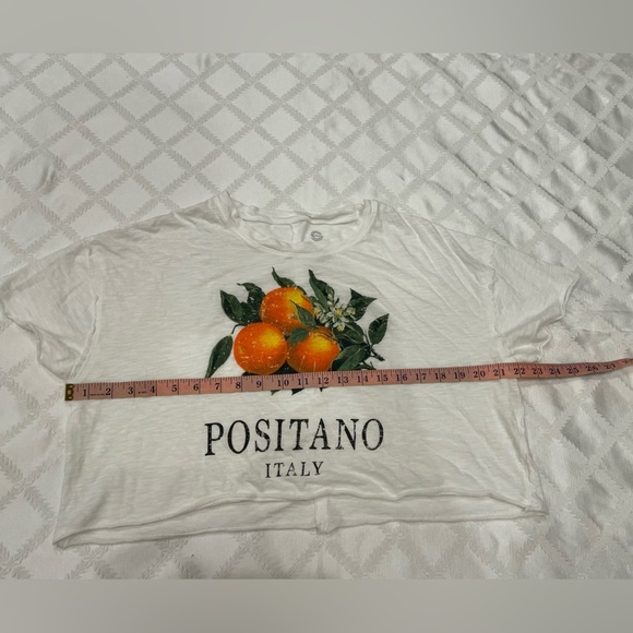 White Graphic Box T-Shirt with Orange Positano Italy - Picture 5 of 7